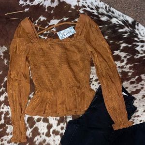 The Punchy Flare Rust Blouse